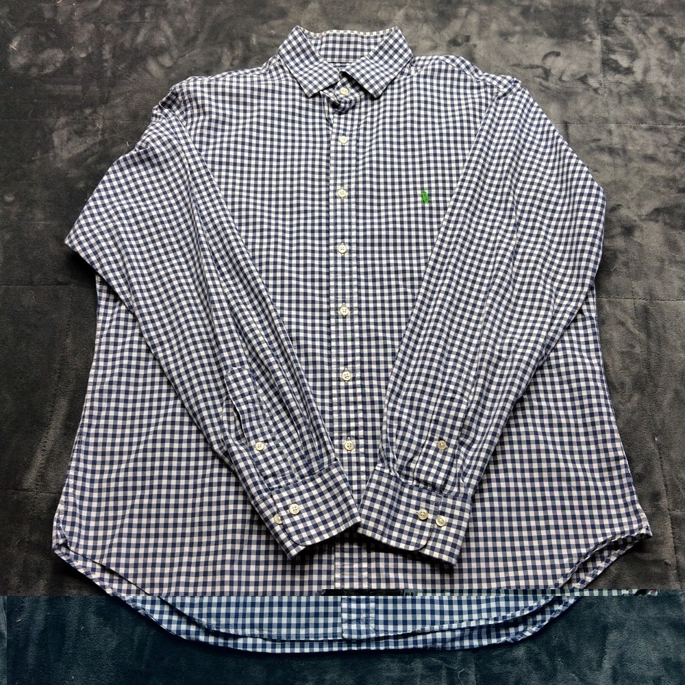 Polo by Ralph Lauren Regent Custom Fit Non-Iron Blue/White Check Shirt 17 36/37